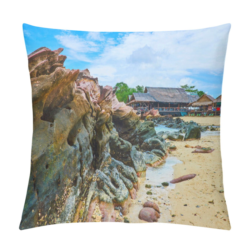 Personality  Limestone Rocks Of Khai Nai Island, Phuket, Thailand  Pillow Covers