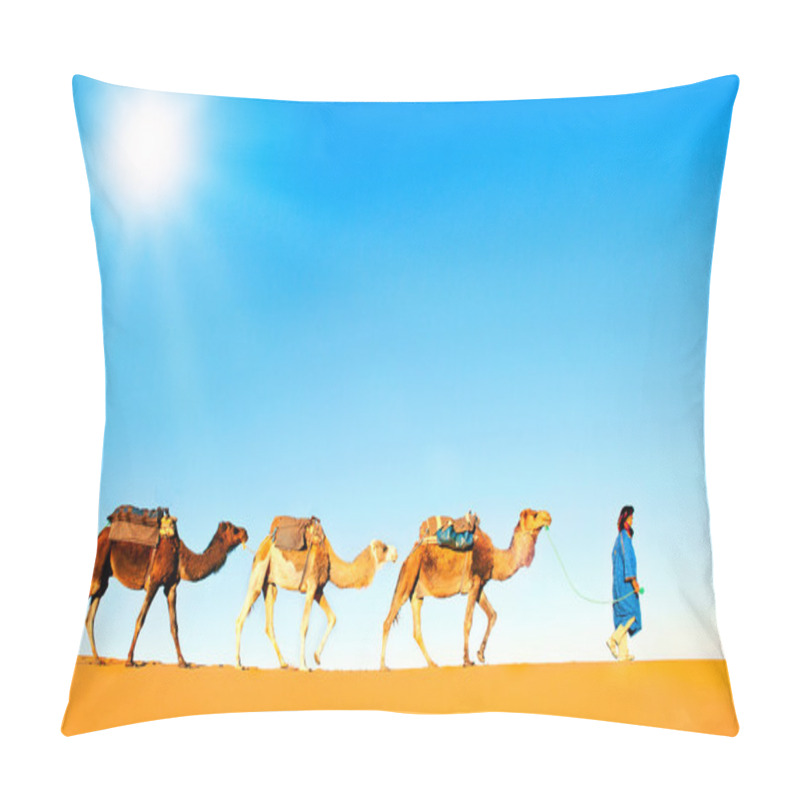 Personality  Camel Caravan On The Sahara Desert Pillow Covers