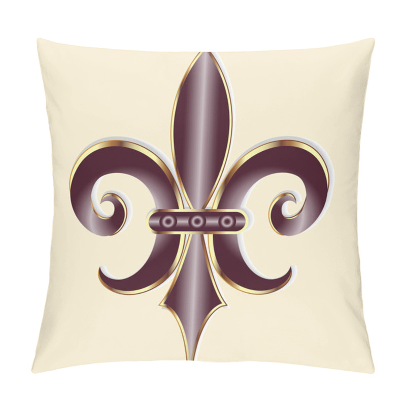 Personality  Gold Fleur De Lis. New Orleans Symbol Flower Logo Icon Vector Pillow Covers