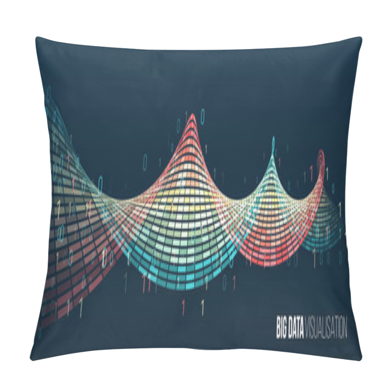 Personality  Sorting Data. Vector Technology Background. Big Data Visualization. Information Analytics Concept. Abstract Stream Information With Spiral Array, Lines Binary Code. Filtering Machine Algorithms. Pillow Covers