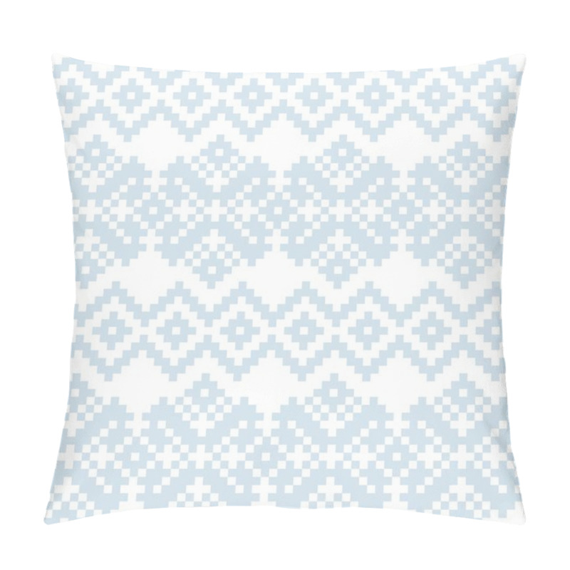 Personality  Sky Blue Christmas Fair Isle Pattern Background For Fashion Textiles, Knitwear And Graphics Pillow Covers