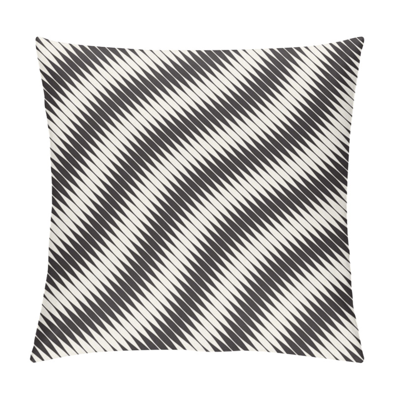 Personality  Wavy Stripes Vector Seamless Pattern. Retro Wavy Engraving Texture. Geometric Zigzag Lines Design. Pillow Covers