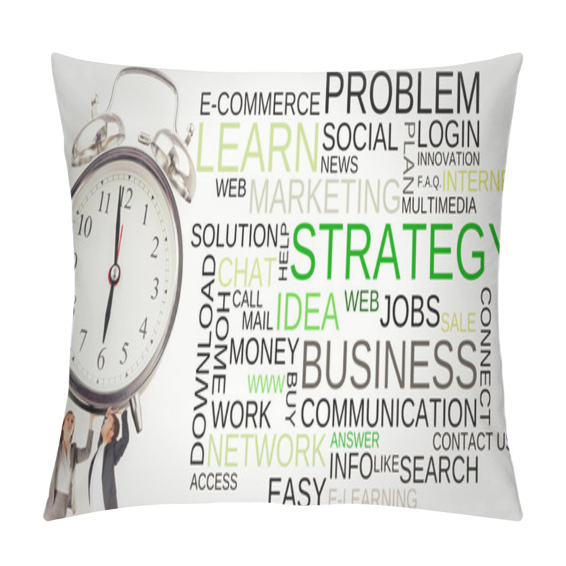 Personality  Businesspeople Holding Alarm Clock Pillow Covers