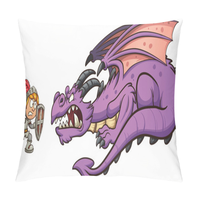 Personality  Knight Fighting Dragon Pillow Covers