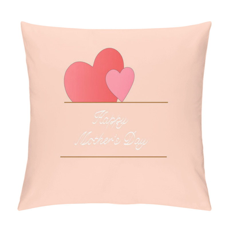 Personality  Illustration Of Hearts Near Happy Mothers Day Lettering Pink  Pillow Covers