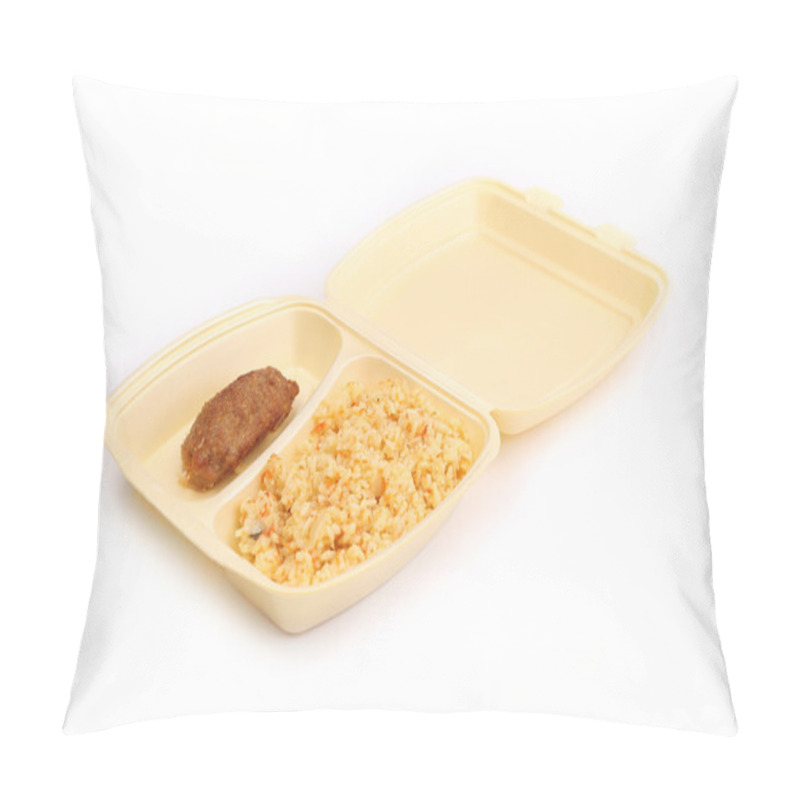 Personality  Meat Rissoles With Rice In Food Container Pillow Covers