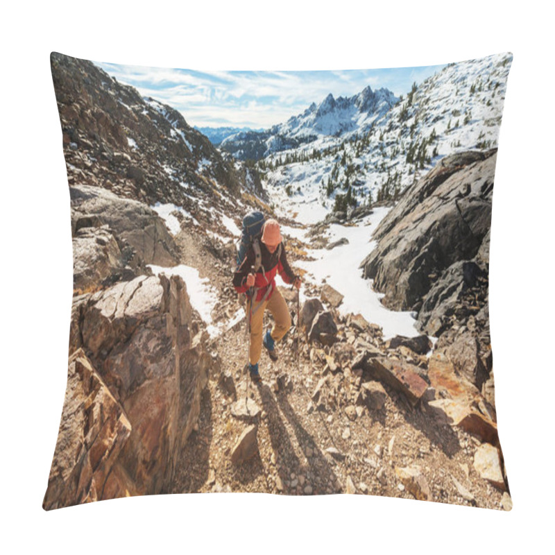 Personality  Hike In Sierra Nevada  Pillow Covers