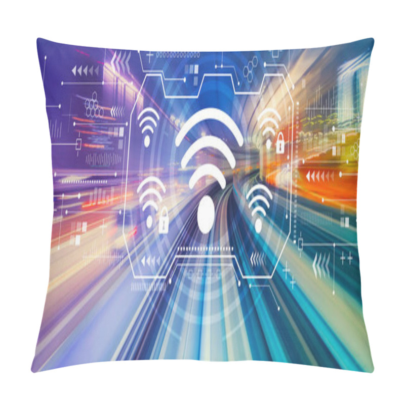 Personality  Wifi With High Speed Motion Blur Pillow Covers