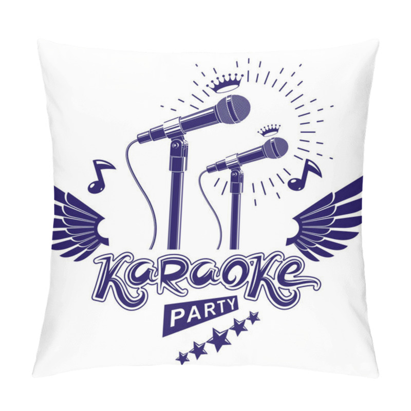 Personality  Karaoke Party Promotion Poster Design Composed Using Musical Not Pillow Covers