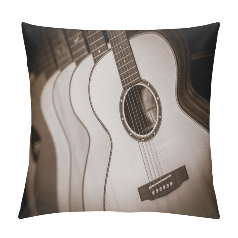 Personality  Acoustic Classical Guitars With Strings In Shop Pillow Covers