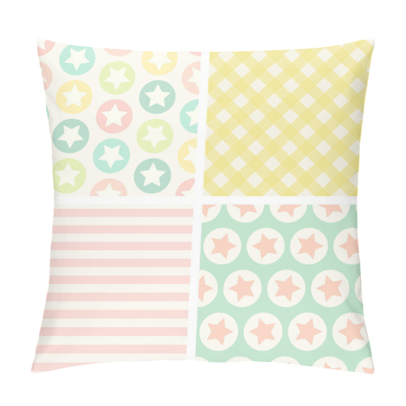 Personality  Four  Retro Seamless Patterns Pillow Covers