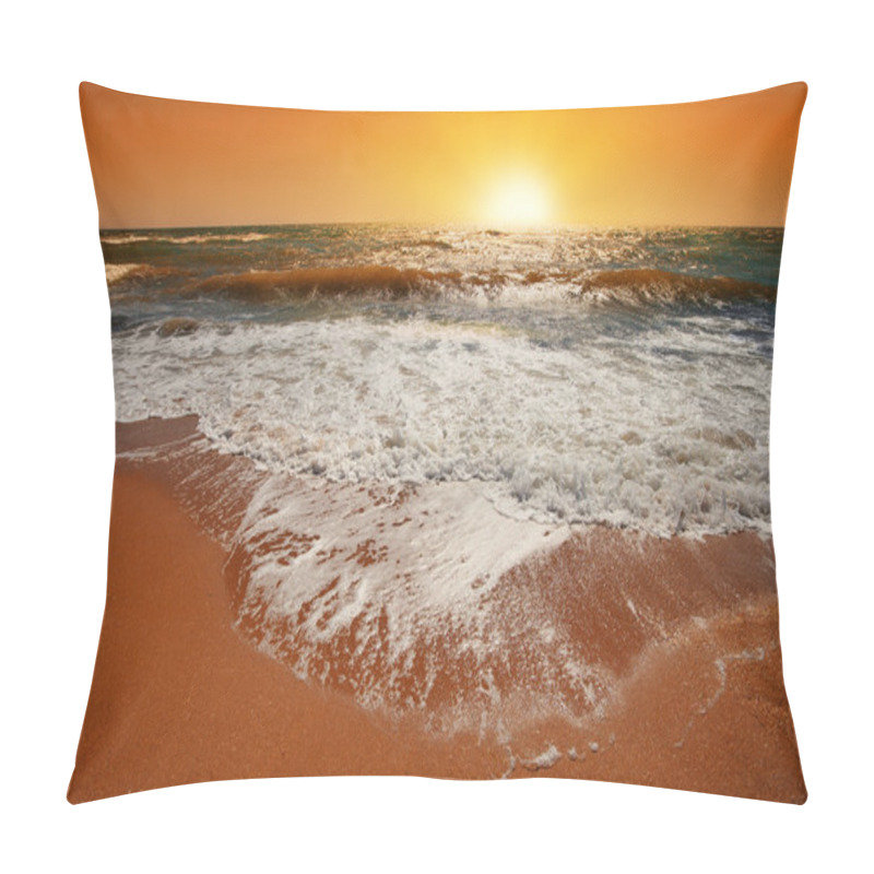 Personality  Magic Orange Sunset Over Sea Pillow Covers