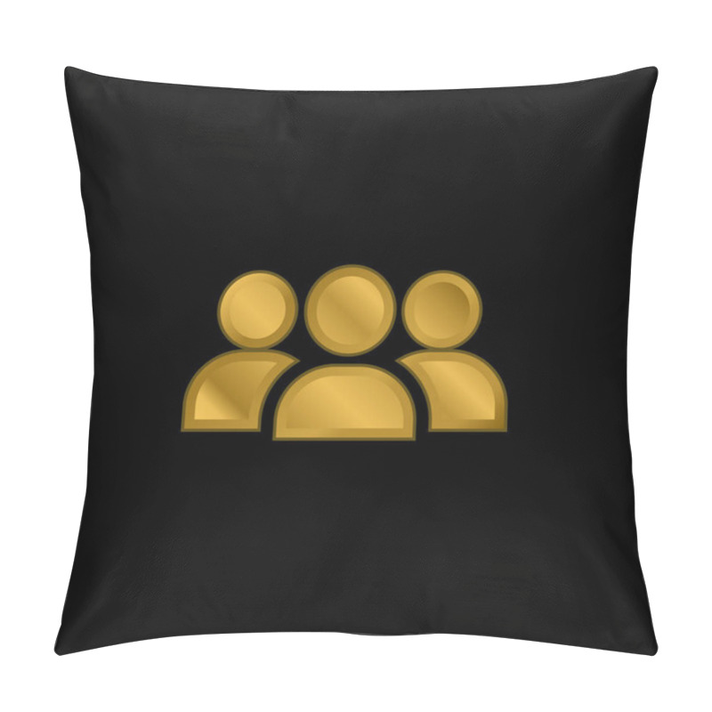 Personality  Audience Gold Plated Metalic Icon Or Logo Vector Pillow Covers