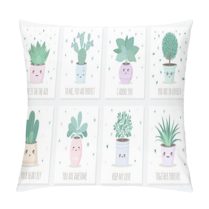 Personality  Cute House Plant In Flower Pot Pillow Covers