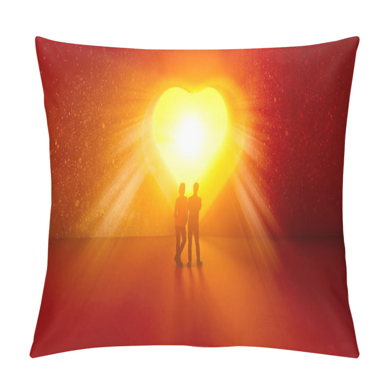 Personality  Couple In Love, Tunnel Of Love. Soul Mate, Conquest. Social Networks, Dating Sites. Boy And Girl Waiting To Enter A Heart Shaped Door. Wedding And Engagement. 3d Rendering Pillow Covers