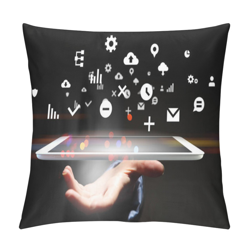 Personality  New Media Technologies For Business . Mixed Media Pillow Covers