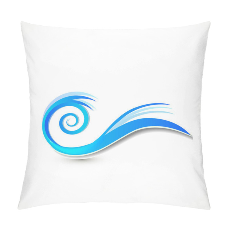 Personality  Swirly Blue Waves Logo Vector Pillow Covers