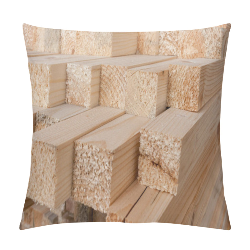 Personality  Close-up Of Unevenly  Protruding Sawn Rectangular Wooden Pine Bl Pillow Covers