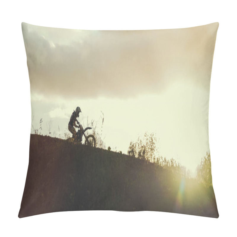 Personality  Motocross MX Rider Riding On Dirt Track Pillow Covers