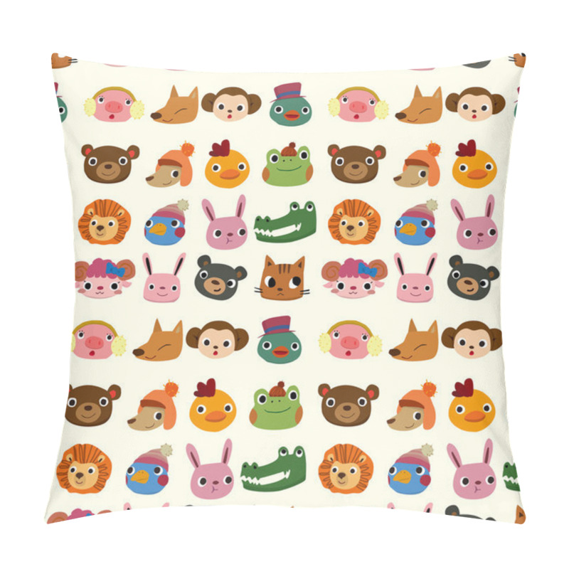 Personality  Cartoon Animal Face Pattern Seamless Pillow Covers