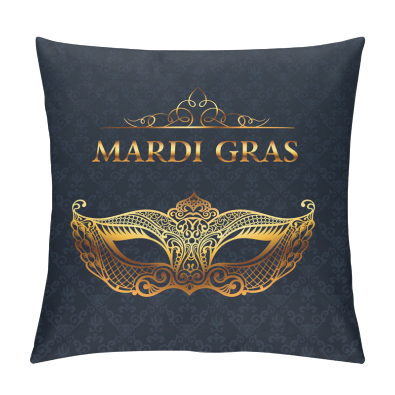 Personality  Beautiful Mask Of Lace. Mardi Gras Vector Background Pillow Covers