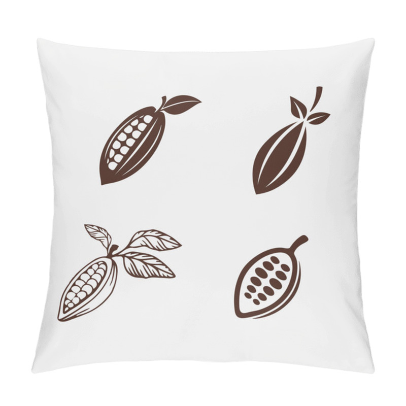 Personality  Chocolate And Cocoa Logo Icon Vector Design Illustration Pillow Covers