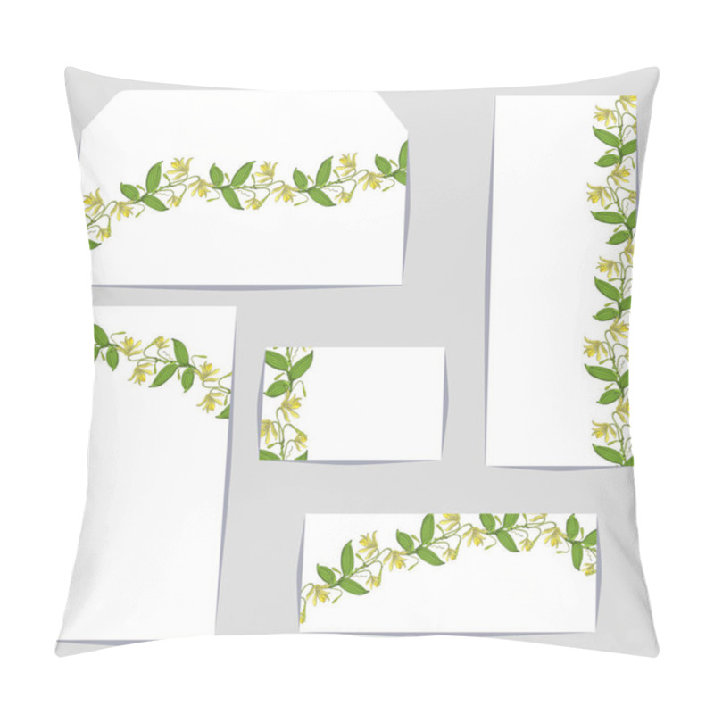 Personality  Corporate Style Templates With Floral Motifs On White Background, Orchid Vanilla Flower Decoration Pillow Covers