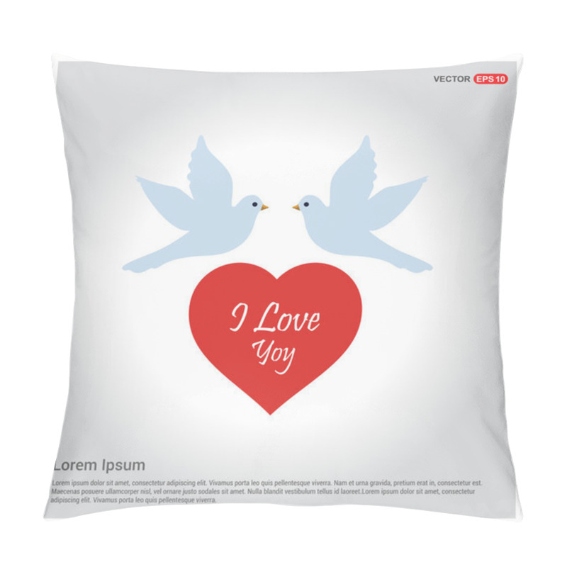 Personality  Two Flying Doves Icon  Pillow Covers