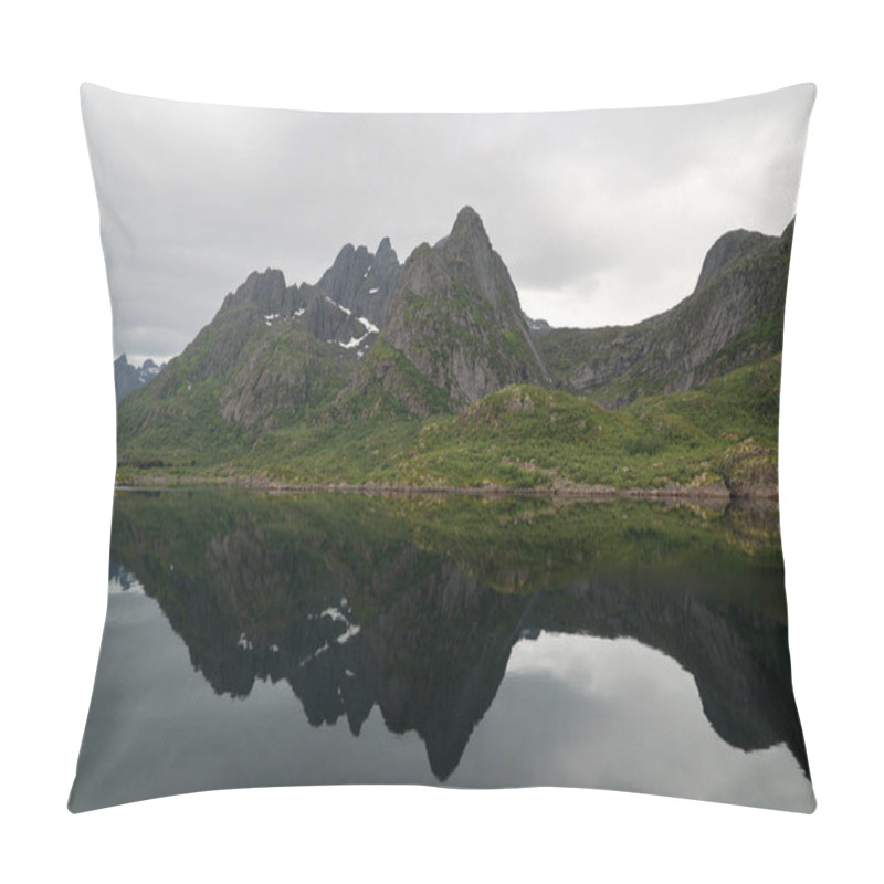 Personality  Mountains Reflected In The Water Of The Trollfjord, Norway Pillow Covers