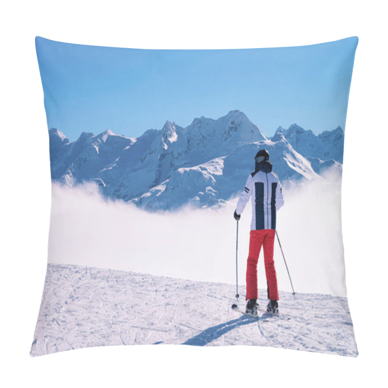 Personality  Man Skier Skiing Zillertal Arena Ski Resort Austria Pillow Covers