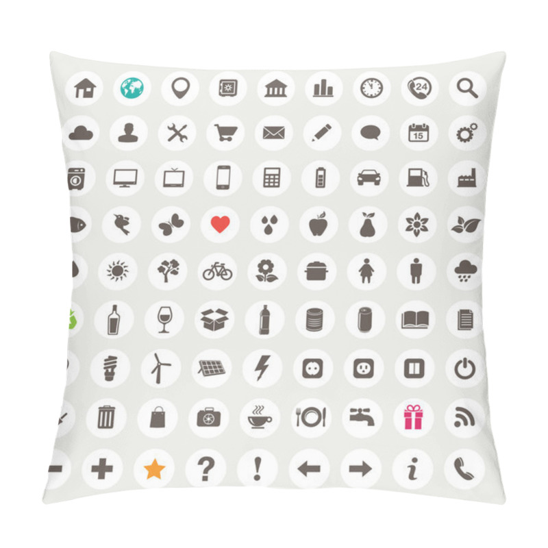 Personality  Set Of Web Icons Pillow Covers