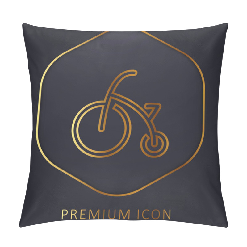 Personality  Baby Bike With Training Wheels Golden Line Premium Logo Or Icon Pillow Covers