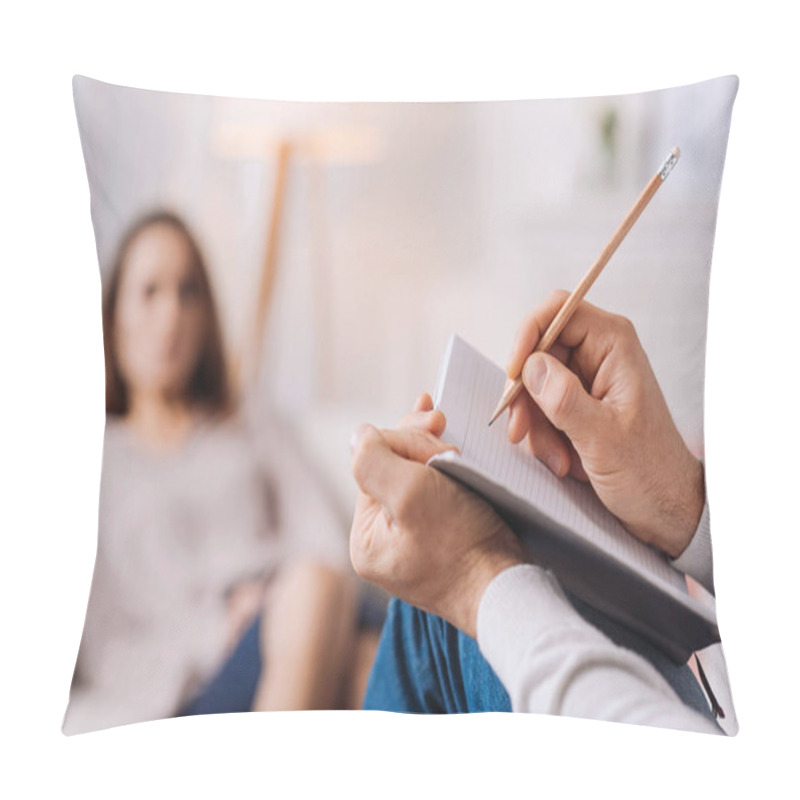 Personality  Psychologist Conducting A Consultation Pillow Covers