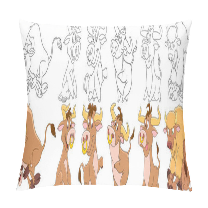 Personality  Cartoon Bulls Set Pillow Covers