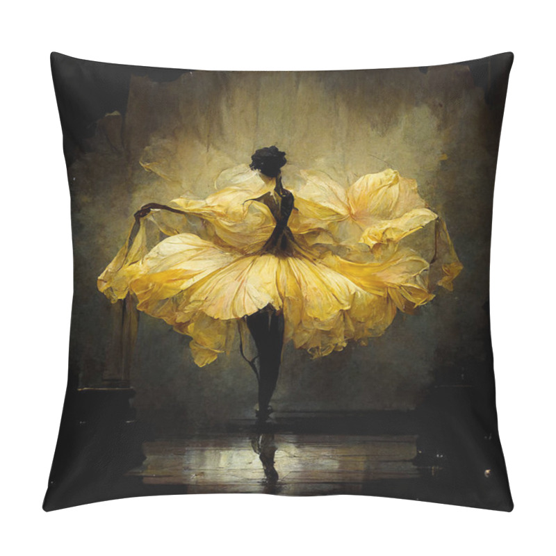 Personality  Ballerina Abstract Art Yellow Shades Dark Mood Pattern Pillow Covers