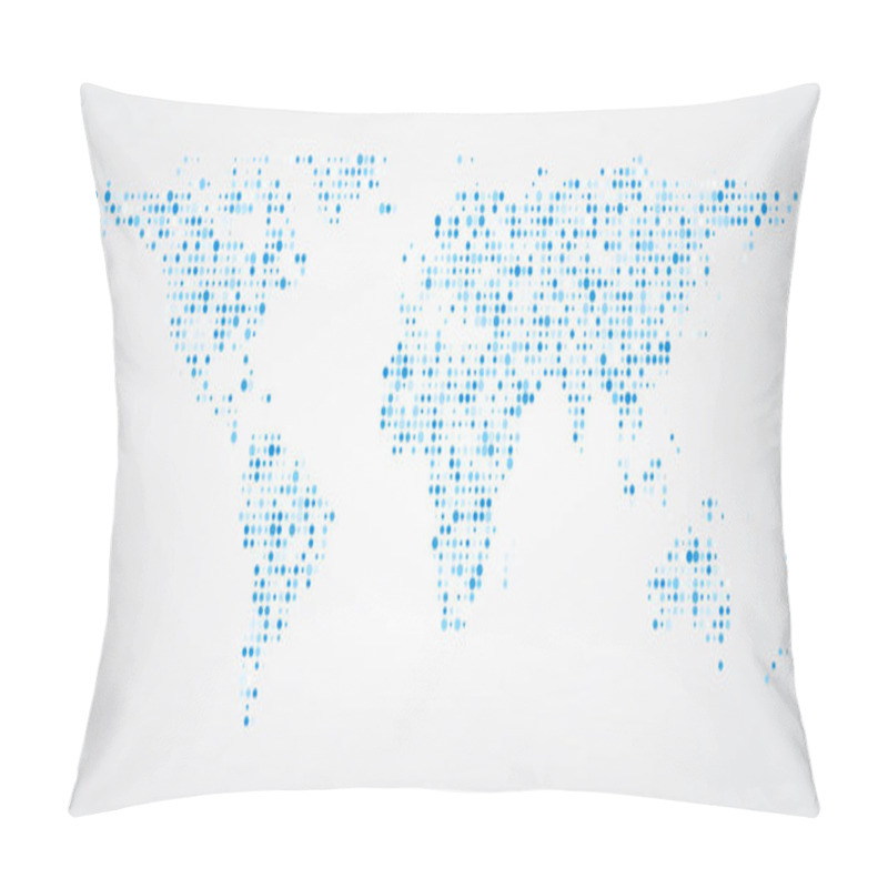 Personality  World Map Of Blue Dots Background. Pillow Covers