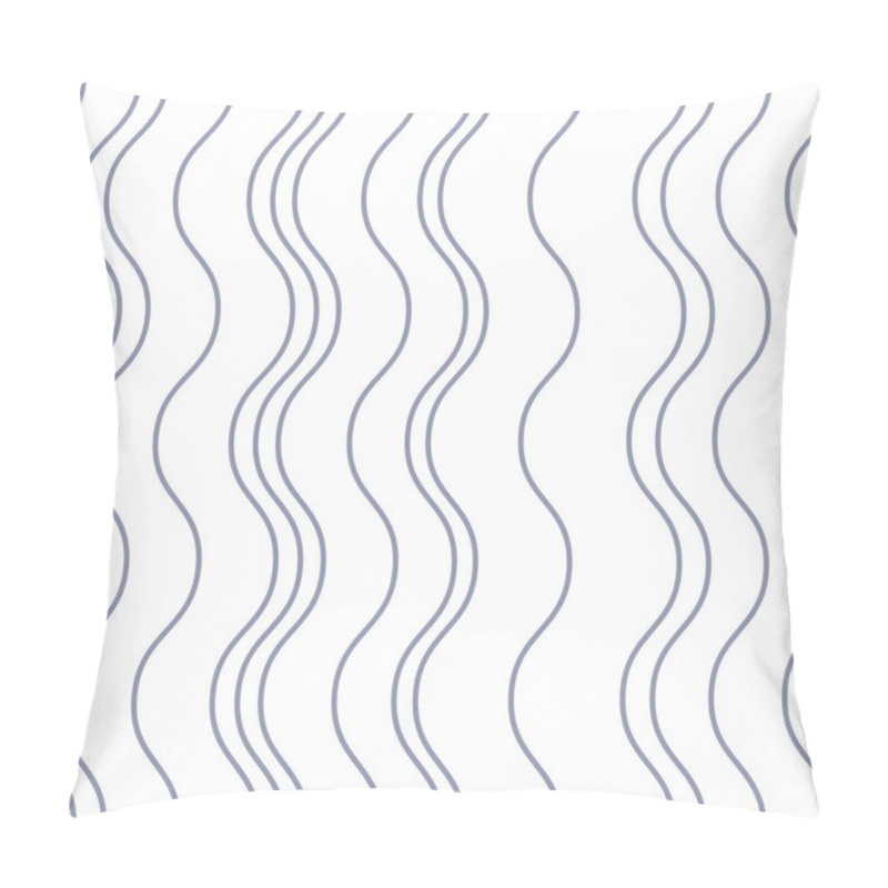 Personality  Blue And White Vertical Stripe Pattern, Seamless Vector Repeat With Wavy Lines Pillow Covers