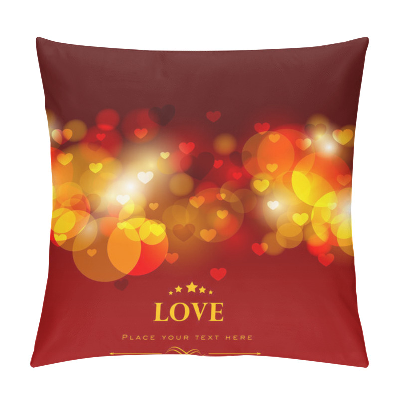 Personality  Shiny Love Background With Red Hearts, Greeting Or Gift Card For Pillow Covers