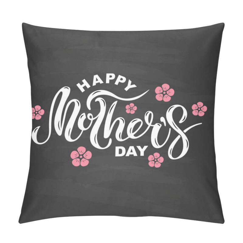 Personality  Happy Mother's Day Text  With Flowers Isolated On Textured Background. Hand Drawn Lettering As Mother's Day Logo, Badge, Icon. Template For Happy Mother's Day, Invitation, Greeting Card, Web, Postcard Pillow Covers