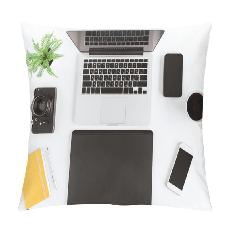 Personality  Wireless Devices On Workplace Pillow Covers