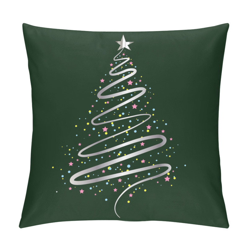 Personality  Christmas Background With Christmas Tree, Vector Illustration. Pillow Covers