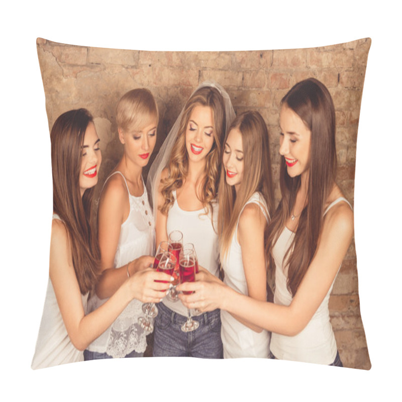 Personality  Happy Young Women Wearing Dress Code Celebrating Hen-party With  Pillow Covers