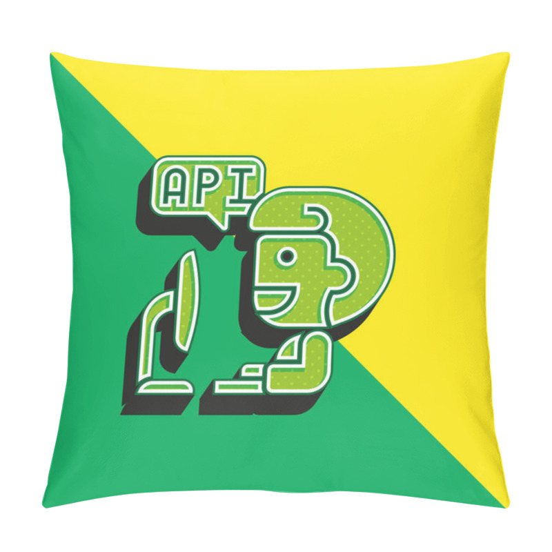 Personality  Application Green And Yellow Modern 3d Vector Icon Logo Pillow Covers