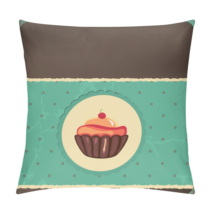 Personality  Cute Retro Cupcake In Frame Pillow Covers