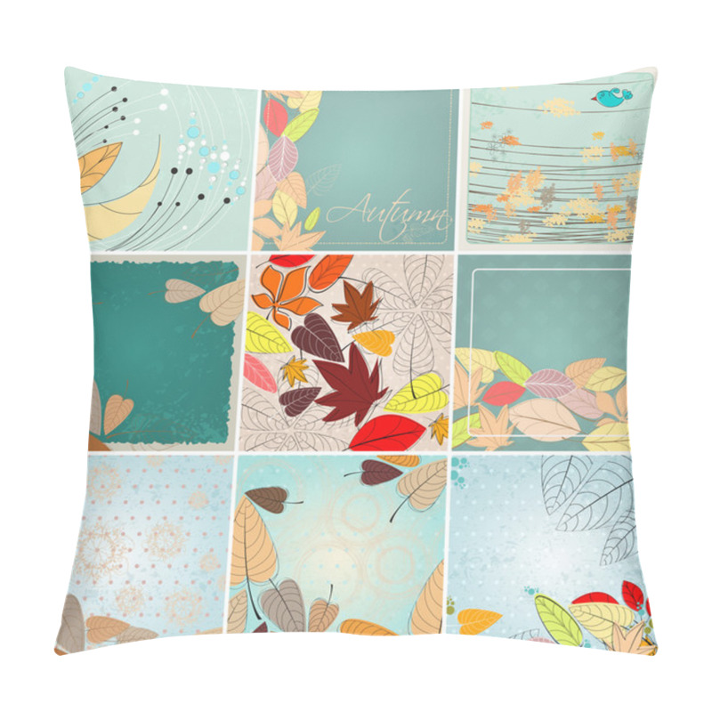 Personality  Set Of Cute Retro Autumn Illustrations Pillow Covers