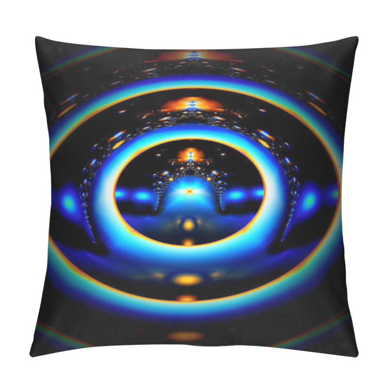 Personality  Blue Rings Of Light Pillow Covers