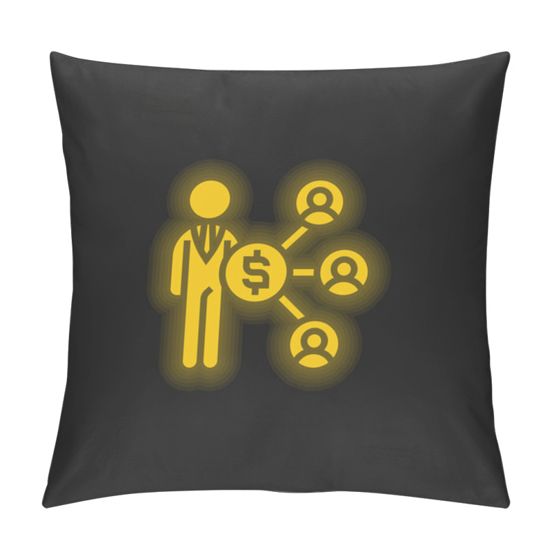 Personality  Affiliate Yellow Glowing Neon Icon Pillow Covers