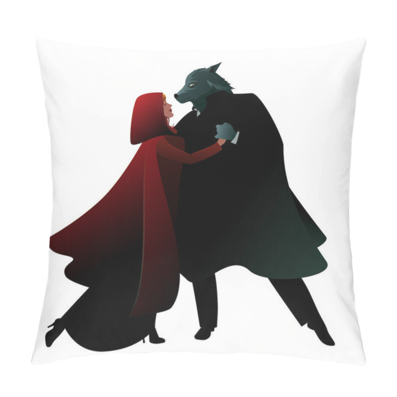 Personality  Little Red Riding Hood And The Wolf Dancing In The Forest In The Light Of The Full Moon Pillow Covers