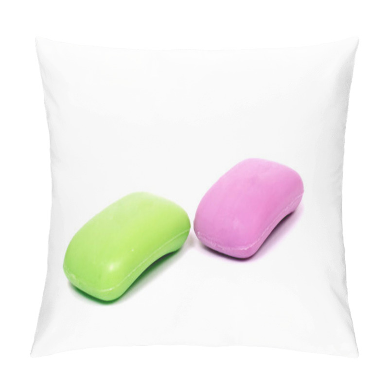 Personality  Soap In Soap Dish Isolated On A White Background. Flat Lay Top View Pillow Covers