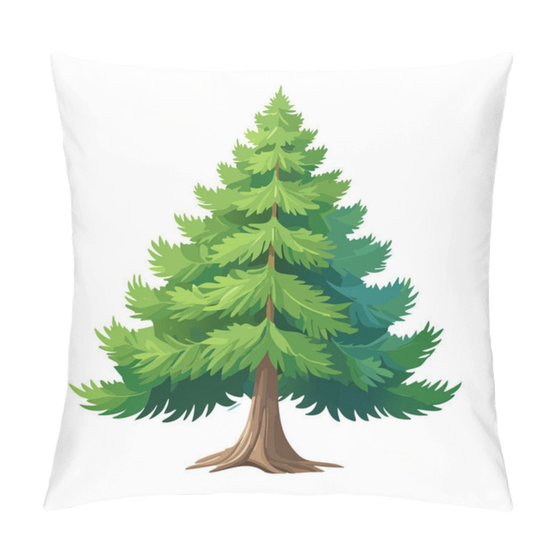 Personality  Pine Tree Vector Art Landscape Illustration Design Pillow Covers